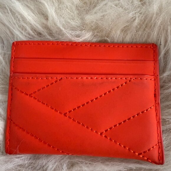 Tory Burch Kira Card Case - Orange Quilted Leather - Picture 4 of 5